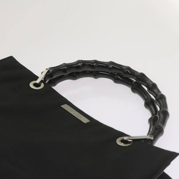 GUCCI Bamboo Hand Bag Canvas Black 002 1016 Auth ep3520 - Picture 8 of 16